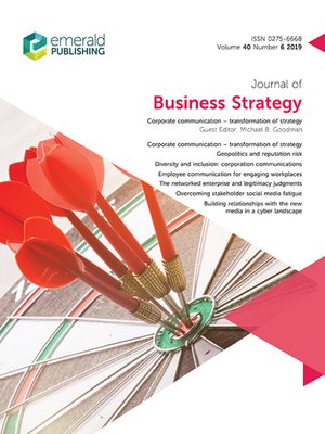 cover image of Journal of Business Strategy, Volume 40, Number 6